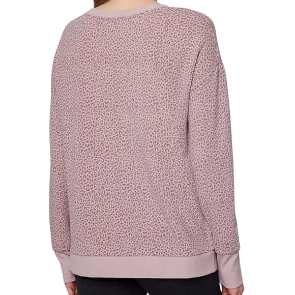 Mondetta Women's Small Lavender Lilac Leopard Print Sweatshirt Pullover Top O2 - Picture 2 of 7